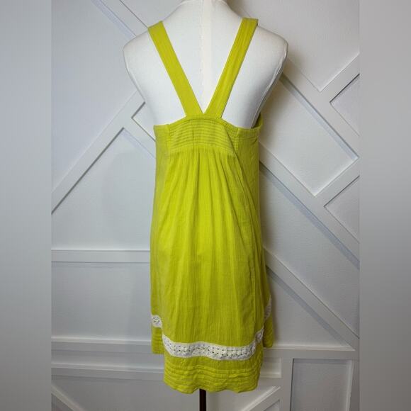 Anthropologie Edme & Esyllte Boho Yellow Gauzy Shift Tank Dress Size Small - Picture 5 of 10